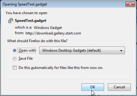 open with windows desktop gadgets