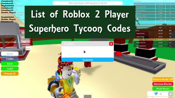 Roblox 2 Player Superhero Tycoon Codes 100 Working November 2020 - pokemon go tycoon roblox