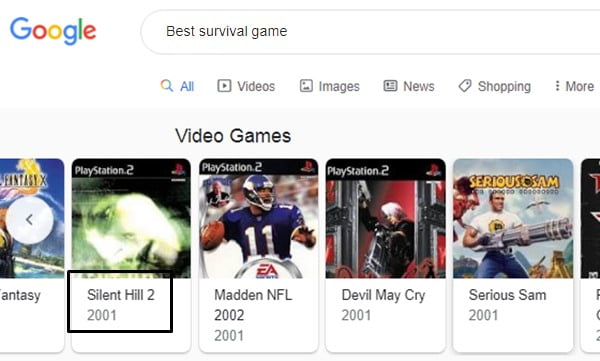 Look for the best game of that genre