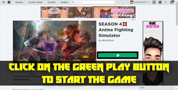 click on the green play button to start the game 1
