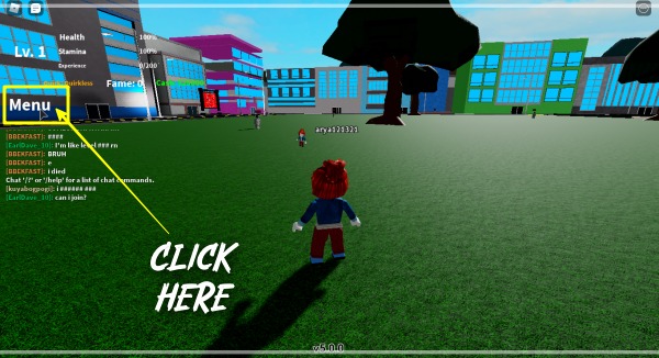 search for the menu button