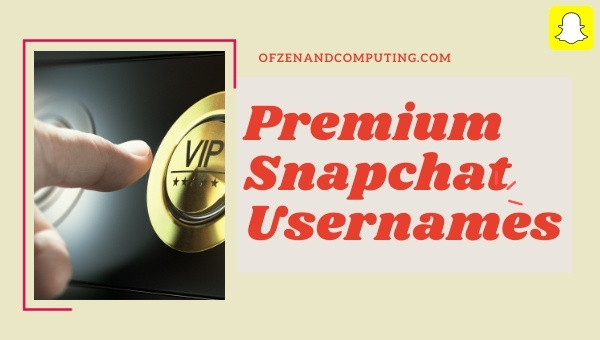Premium Snapchat Usernames 2022 (Names)