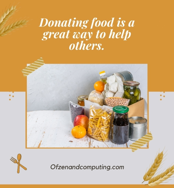 Food Donations Captions For Instagram (2022)