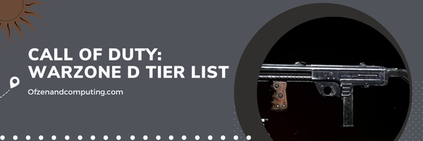Call Of Duty Warzone SMG D Tier List (2022)