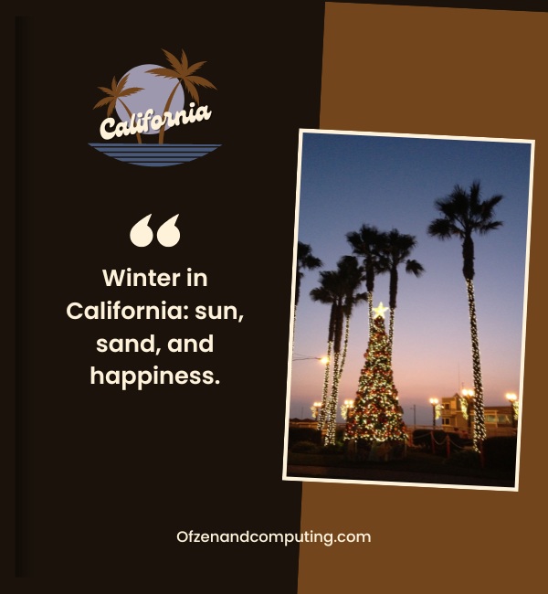 California Christmas Captions For Instagram (2025)