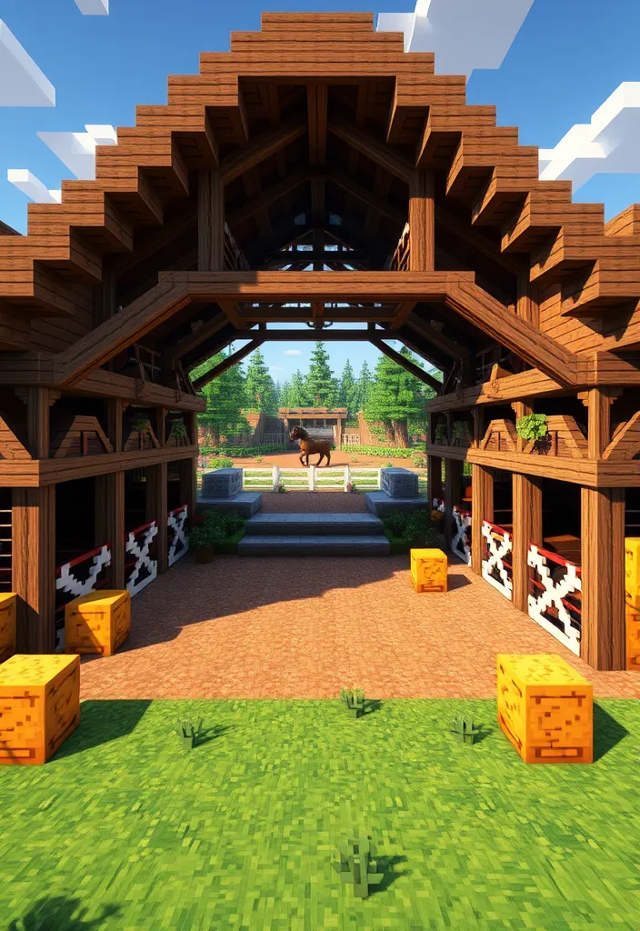 12 Must-See Minecraft Barn Ideas That Will Transform Your Game! - 7. The Barn with a Stables