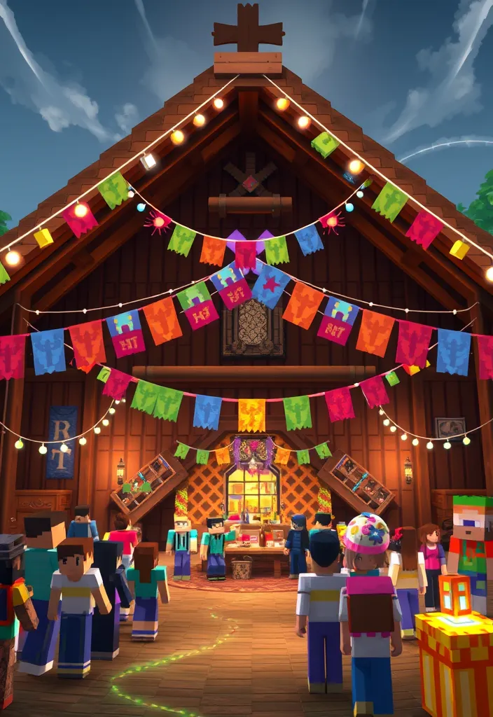 12 Must-See Minecraft Barn Ideas That Will Transform Your Game! - 12. The Barn with a Festival Vibe