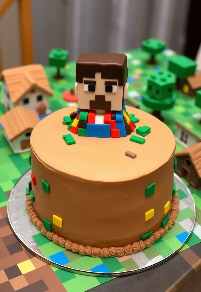 Minecraft Blocky Cake Ideas: Villager Cake