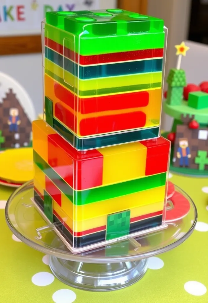 Minecraft Blocky Cake Ideas: Minecraft Jello Cake