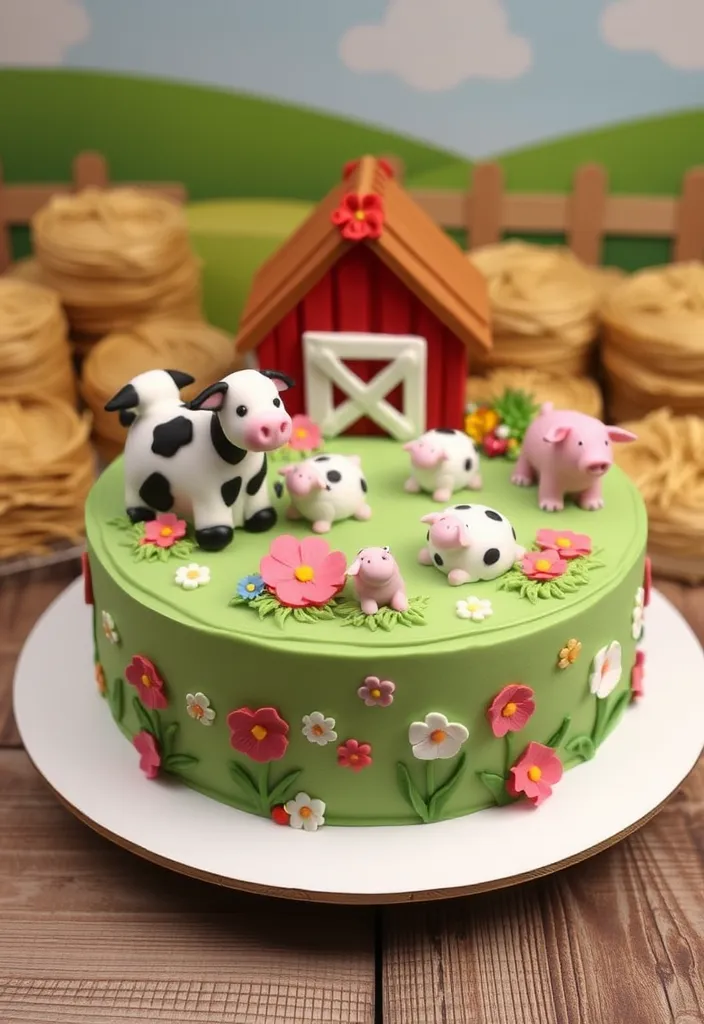 Minecraft Blocky Cake Ideas: Farm Animals Cake