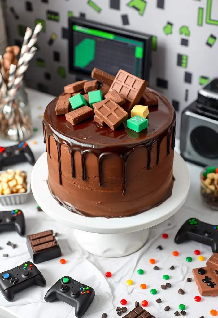 Minecraft Blocky Cake Ideas: Minecraft Chocolate Bar Cake