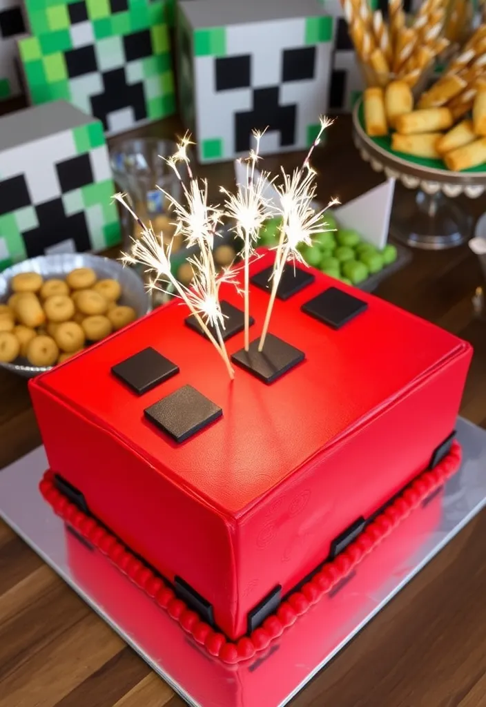 Minecraft Blocky Cake Ideas: TNT Cake