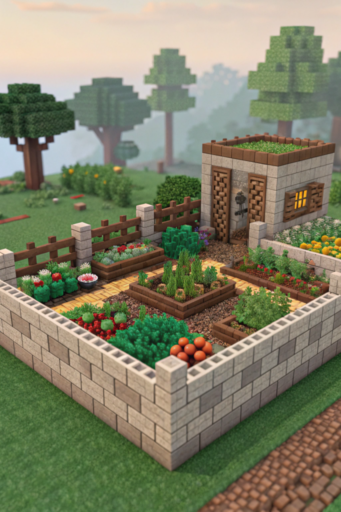 Minecraft Bed Garden Layouts Ideas: The Edible Landscape