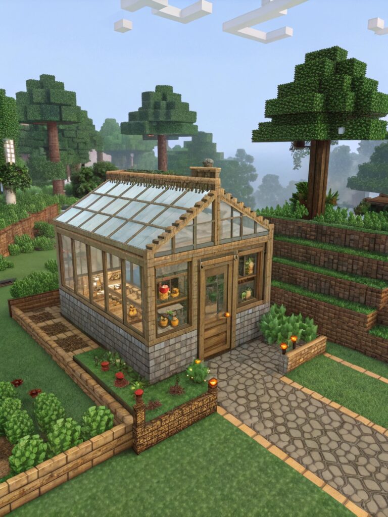 create a minecraft style build using only in game 4 6