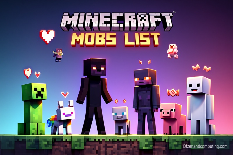 Minecraft Mobs List 2025