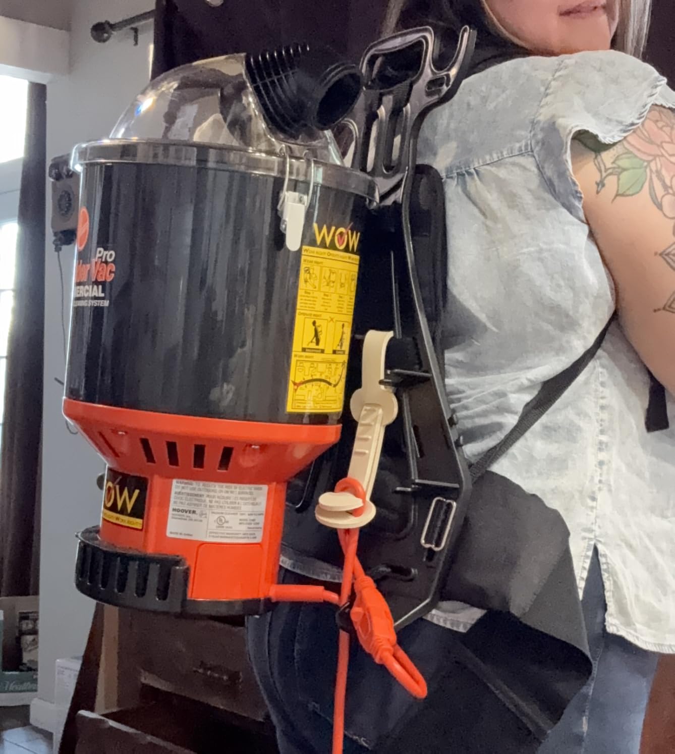 Commercial Shoulder Vac Pro Backpack Bagged Vacuum Cleaner, with HEPA Media Filter, Lightweight with Extra Long Cord, Chiropractic Design, for Carpet and Hard Floors, C2401, Black Customer Review Commercial Shoulder Vac Pro Backpack Bagged Vacuum Cleaner, with HEPA Media Filter, Lightweight with Extra Long Cord, Chiropractic Design, for Carpet and Hard Floors, C2401, Black - Customer Photo 1