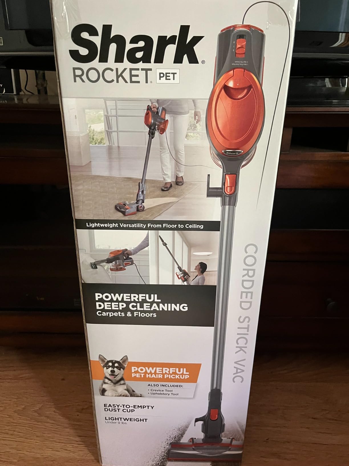 Shark Rocket Ultra-Light Corded Bagless Vacuum for Carpet and Hard Floor Cleaning with Swivel Steering (HV301), Gray/Orange Customer Review Shark Rocket Ultra-Light Corded Bagless Vacuum for Carpet and Hard Floor Cleaning with Swivel Steering (HV301), Gray/Orange - Customer Photo 3