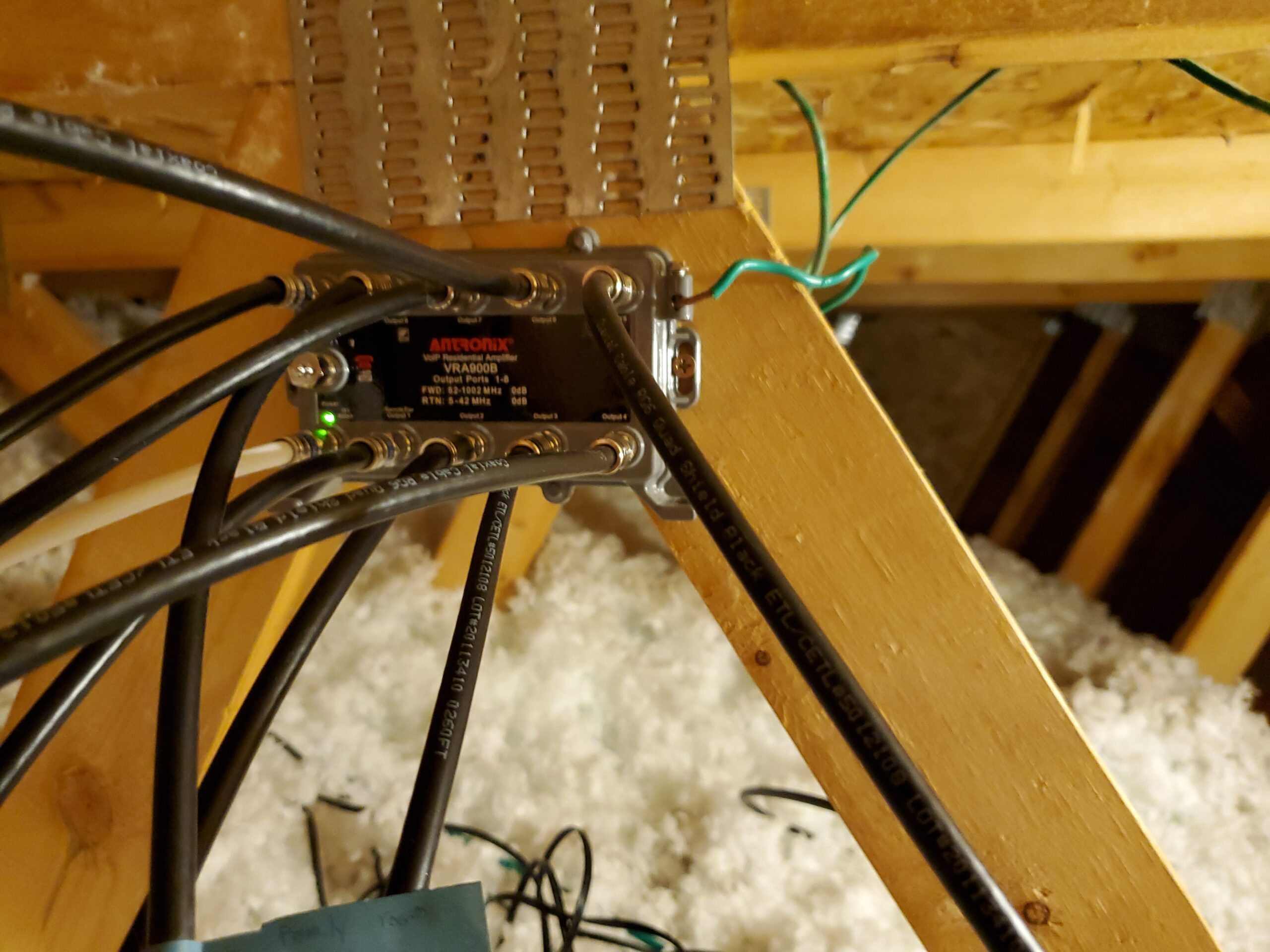 Five Star RG6 Quad Shield Coaxial Cable, 18AWG, 75 Ohm, 1000 ft Spool, ETL Listed, Black - Double Braid Shield, CCS Conductor, PVC Jacket for Broadcast, Satellite, and Cellular Applications - Customer Photo 1