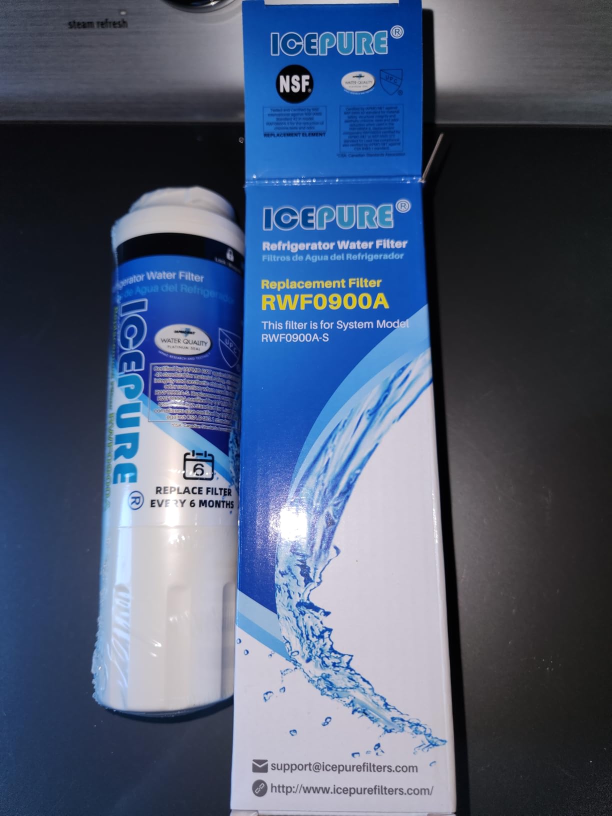 ICEPURE UKF8001 Replacement for Whirlpool Filter 4, Everydrop EDR4RXD1, FMM-2 Maytag UKF8001AXX-200 9084 4396395 MPF15090 WF-UKF8001,WF295,SGF-M9,Puriclean II,RWF0900A Refrigerator Water Filter,2PACK - Customer Photo 2