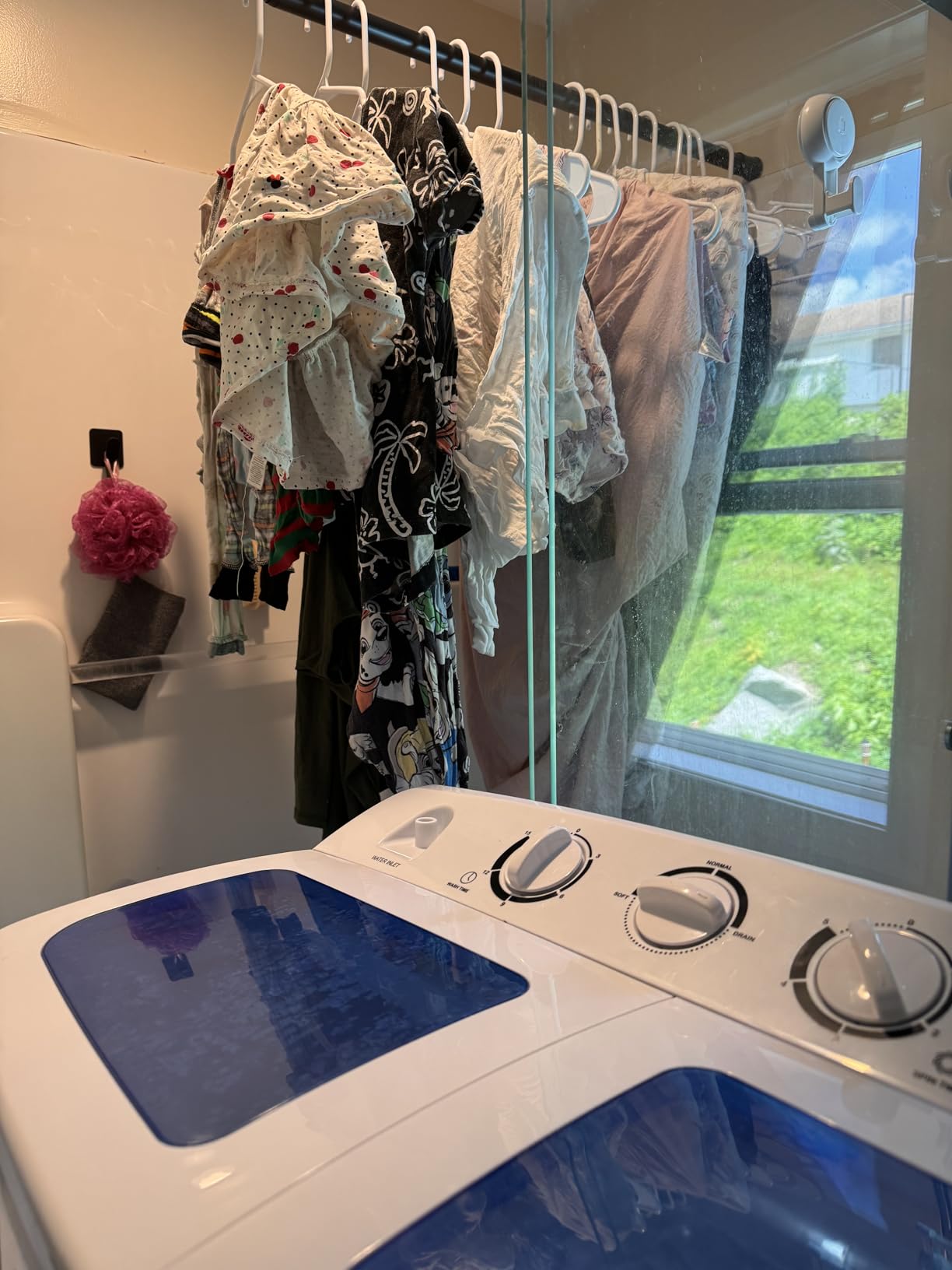 Giantex Portable Mini Compact Twin Tub Washing Machine 20lbs Washer Spain Spinner Portable Washing Machine, Blue+ White - Customer Photo 3