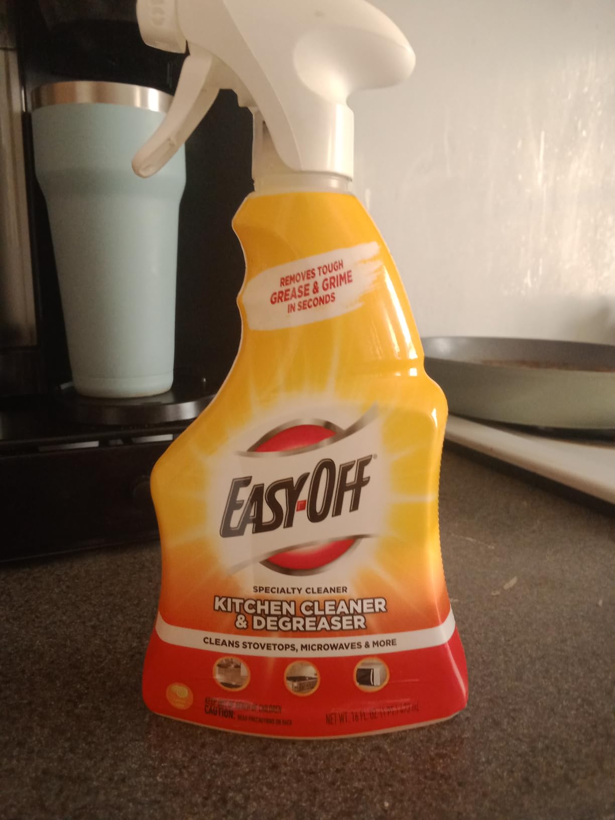 Easy-Off Specialty Kitchen Degreaser Cleaner, Clear, Lemon, 16 Fl Oz - Customer Photo 1