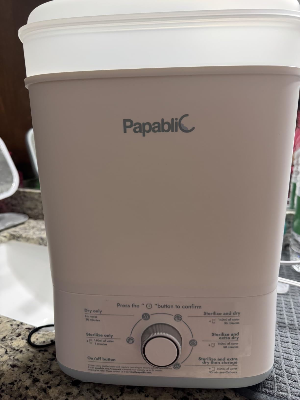 Papablic Baby Bottle Sterilizer and Dryer Pro, Esterilizador De Biberones, Electric Steam Sterilizer for Baby Bottles, Pacifiers, and Pump Parts, Large Capacity 10 Bottles - Customer Photo 2