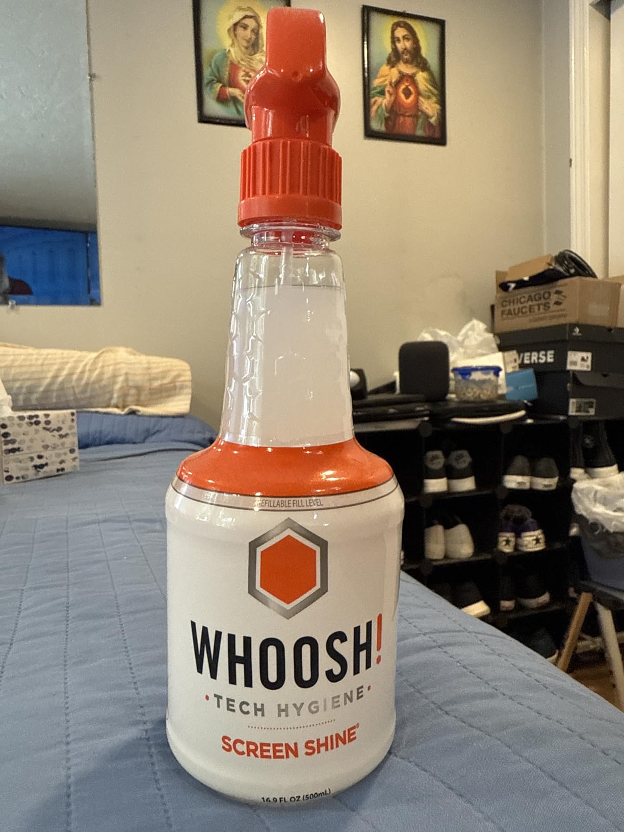 WHOOSH! Screen Shine Pro 16.9 fl oz Refillable TV Screen Cleaner with Microfiber Cloth - Streak-Free Cleaner for Flat Screen, OLED TV, LCD, Smart TV, and Monitors - Non-Toxic and Odorless Formula - Customer Photo 2