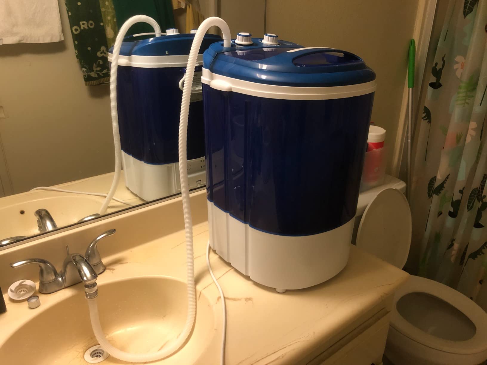 ZENY Portable Mini Washing Machine 8 lbs Washing Capacity Semi-Automatic Compact Washer Spinner Small Cloth Washer Laundry Appliances for Apartment, RV, Camping, Single Translucent Tub Blue - Customer Photo 1