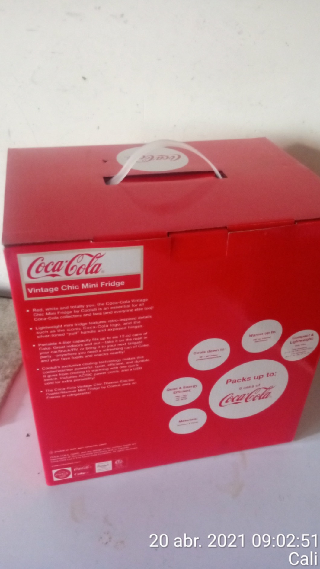 Cooluli Retro Coca-Cola Mini Fridge for Bedroom - Car, Office Desk & College Dorm Room - 4L/6 Can 12V Portable Cooler & Warmer for Food, Drinks & Skincare - AC/DC and Exclusive USB Option (Coke, Red) - Customer Photo 3