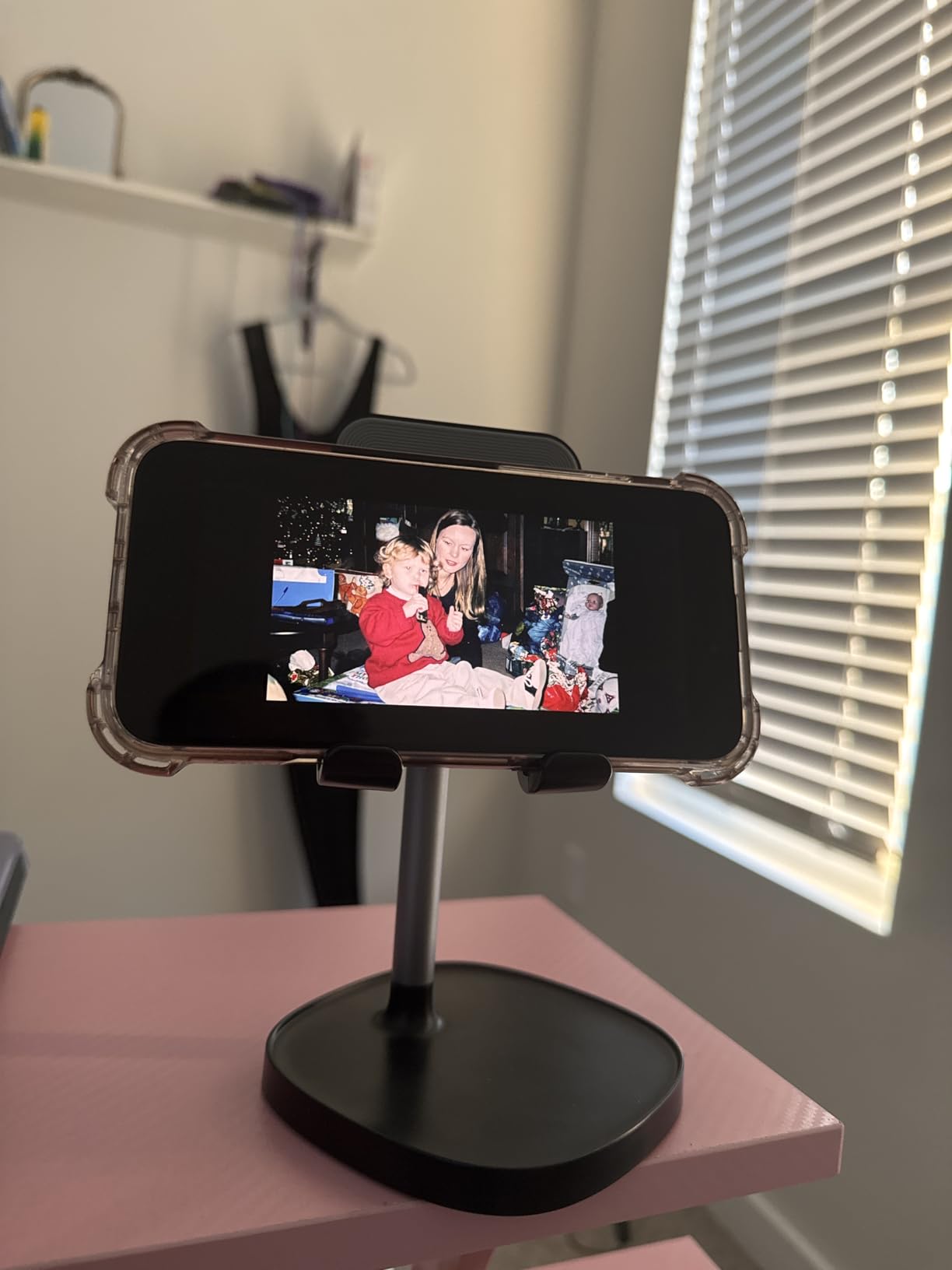 LISEN Cell Phone Stand Adjustable for iPhone Phone Holder for Desk, Office Desk Accessories Computer PC for iPhone Stand Gaming Essentials Fit Otterbox Case Phones Switch Kindle iPad Air Tablet 4-10in - Customer Photo 1