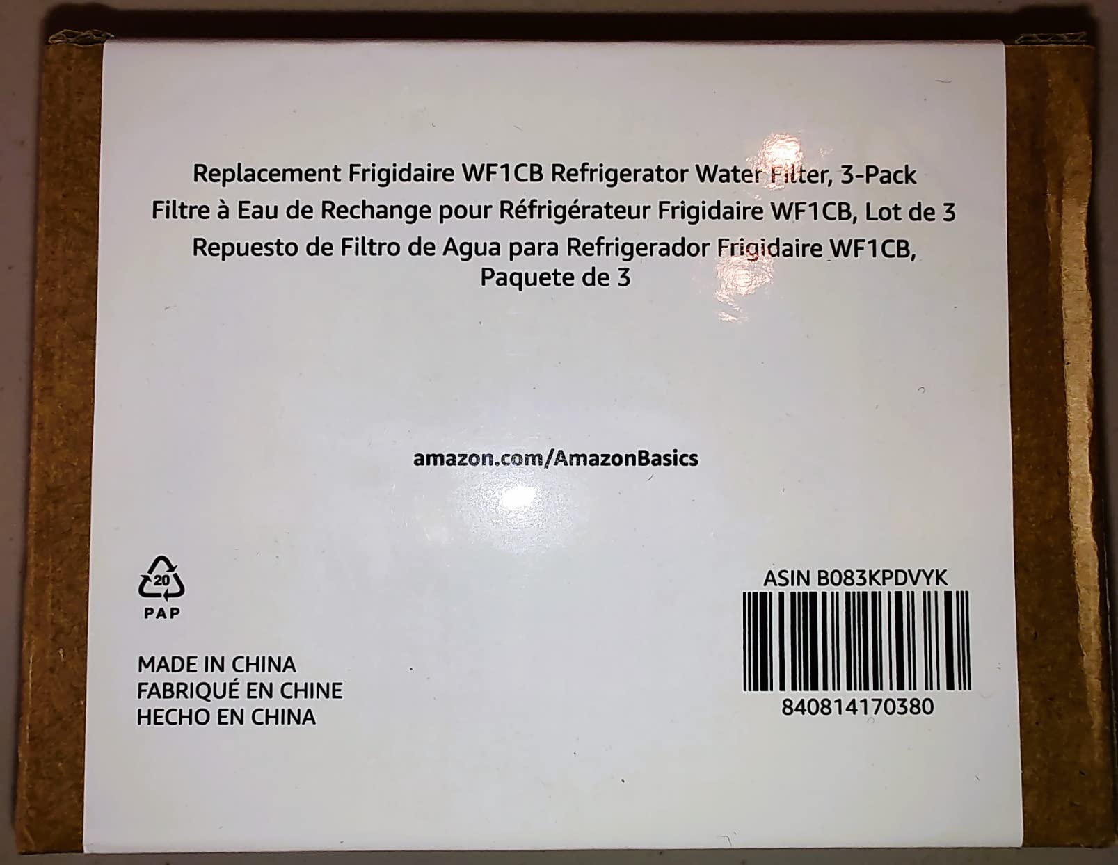 Amazon Basics Replacement Frigidaire WF1CB Refrigerator Water Filter, 3-Pack - Customer Photo 3