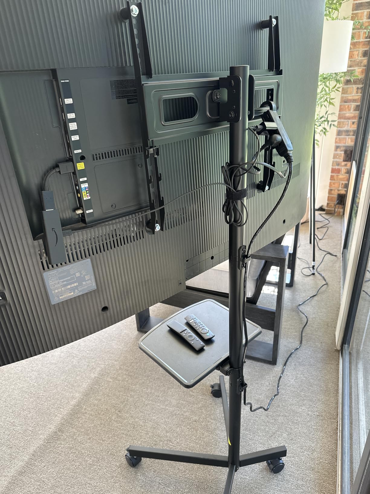 PERLESMITH Mobile TV Stand for 23-60 Inch LCD LED Flat/Curved Screen TVs, Tilt TV Cart Holds up to 88Lbs, Portable TV Stand with Laptop Shelf, Rolling TV Floor Stand Max VESA 400x400mm (PSTVMC06) - Customer Photo 3