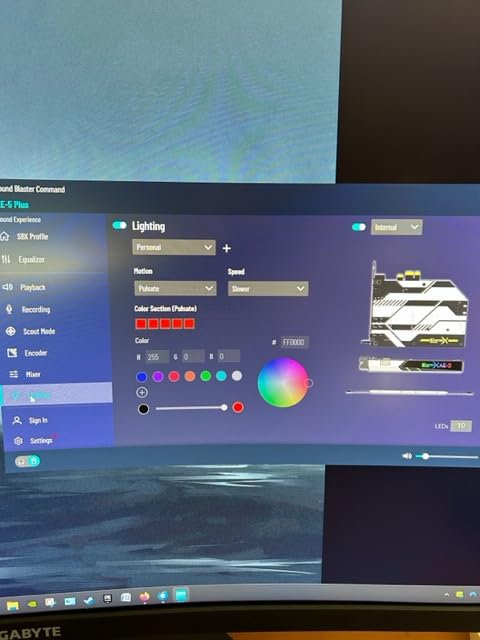 Sound BlasterX AE-5 Plus SABRE32-class Hi-res 32-bit/384 kHz PCIe Gaming Sound Card and DAC with Dolby Digital and DTS, Xamp Discrete Headphone Bi-amp, Up to 122dB SNR, RGB Lighting System customer photo 1