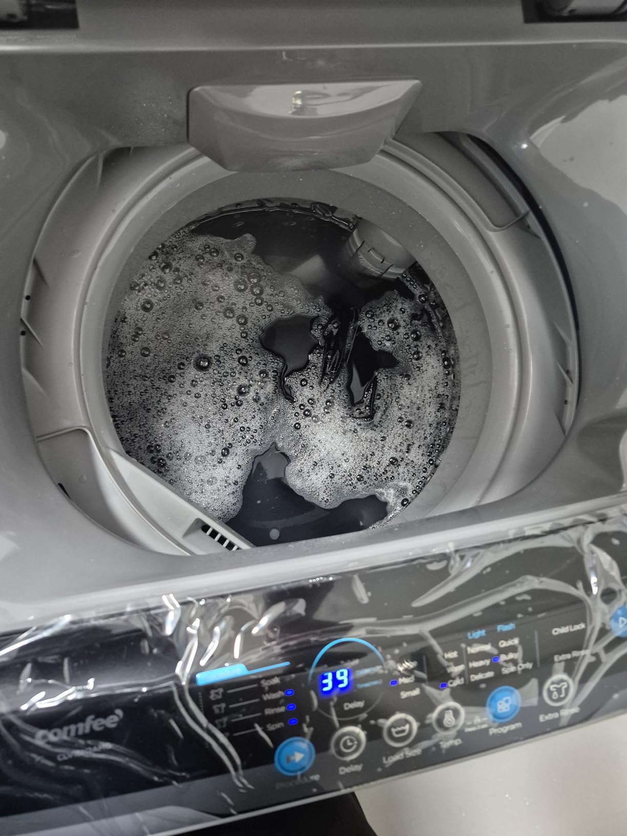 Comfee Portable Washing Machine, 0.9 cu.ft Compact Washer With LED Display, 5 Wash Cycles, 2 Built-in Rollers, Space Saving Full-Automatic Washer - Customer Photo 3