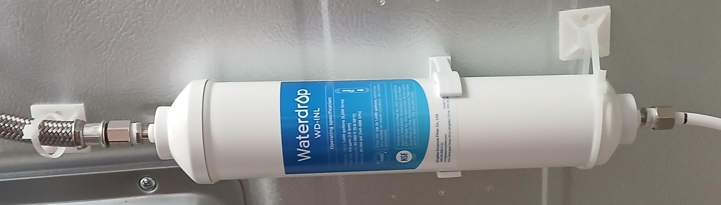 Waterdrop Inline Water Filter for Refrigerator and Ice Maker, NSF Certified High Capacity Drinking Water Filtration System with Direct Connect Fittings, Reduces Chlorine, PFAS/PFOA/PFOS - Customer Photo 3