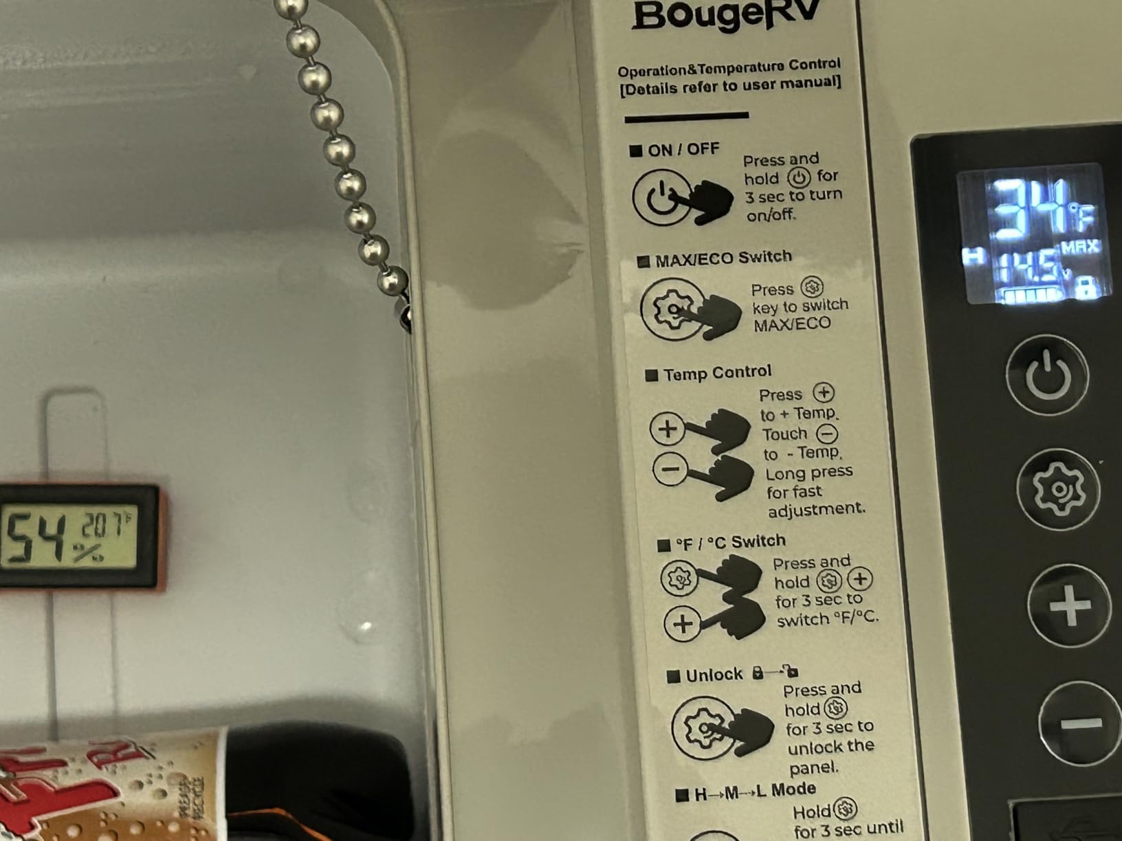 BougeRV 12 Volt Refrigerator 12V Car Fridge 23 Quart Portable Freezer Compressor Cooler 12/24V DC 110~240 Volt AC for Truck Van RV Camper SUV Travel Camping Road Trips Tailgating -8℉~50℉ - Customer Photo 3