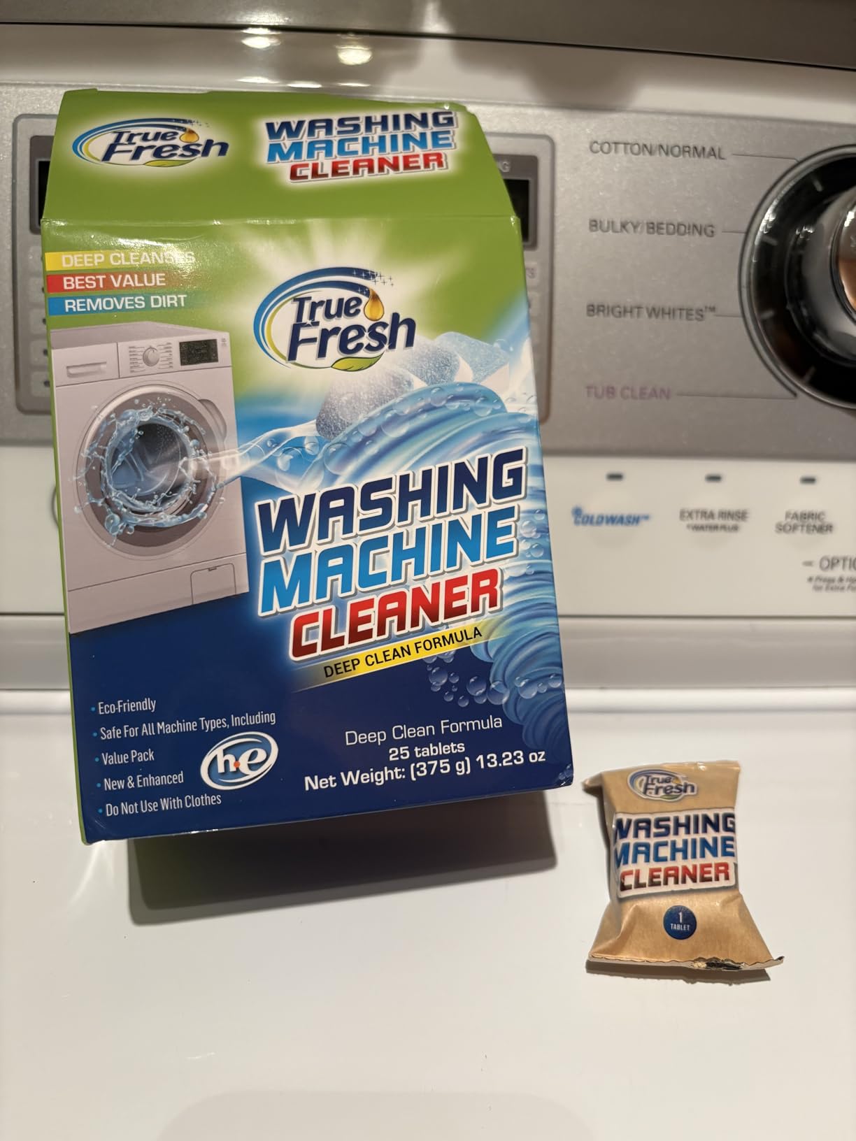 True Fresh Washing Machine Cleaner Tablets – 25-Pack Deep Cleaning for Front Loader, Top Load & HE Washers – Helps Remove Odor-Causing Residues, Pet Hair & Hard Water Buildup – Septic Safe - Customer Photo 1