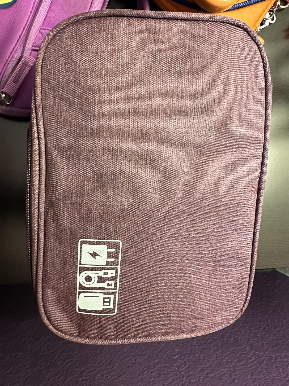 Lanola Travel Cable Organizer Bag, Electronic Accessories Case Portable Double Layer Cable Storage Bag for Cord,phone,Charger, Flash Drive, Phone, SD Card,Personal Items - (Dark Blue) - Customer Photo 2