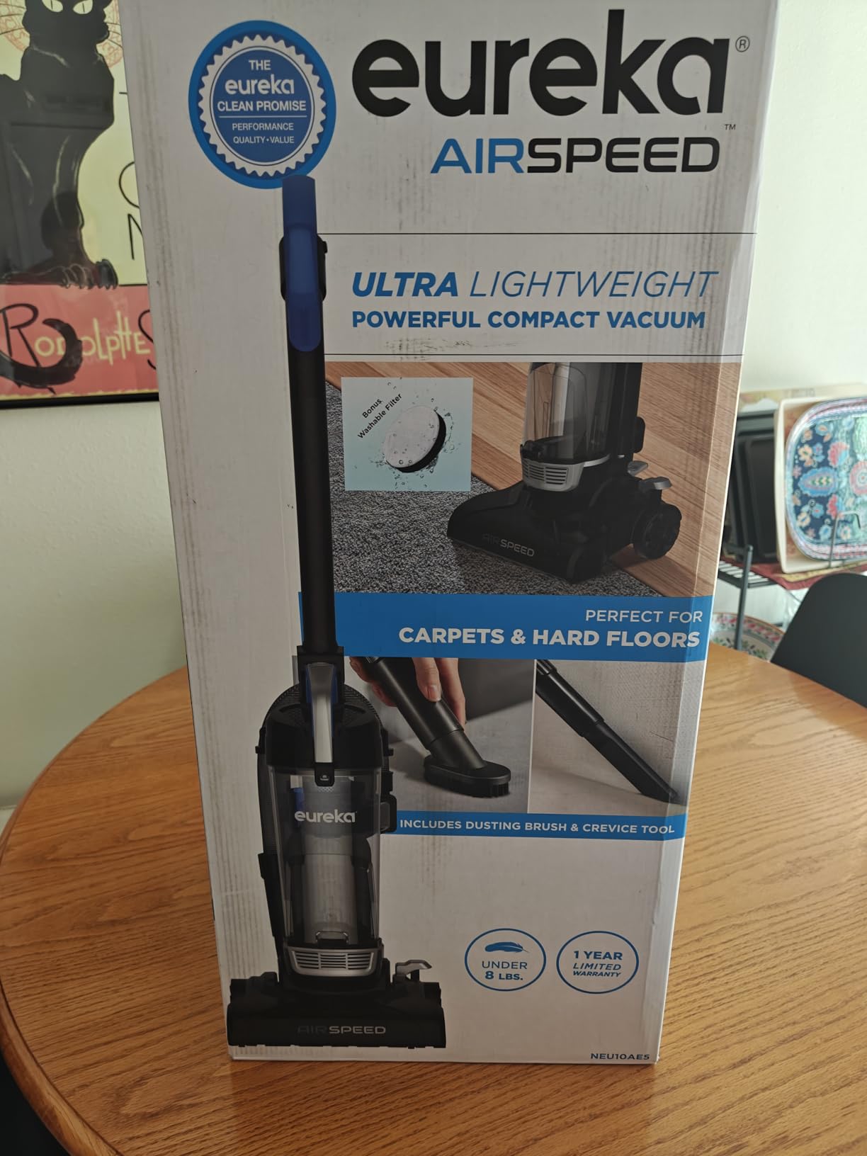 Eureka NEU10AE5 Powerful Bagless Upright Vacuum Cleaner Carpet and Floor, AirSpeed Ultra-Lightweight Vacuum Cleaner, w/ Replacement Filter, Blue - Customer Photo 2