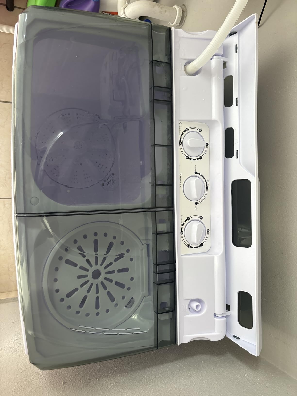 Giantex Portable Washing Machine, 21lbs Capacity, 14.4lbs Washer and 6.6Llbs Spinner, Compact for Apartment RV, White & Gray, GT-GE-10390US-GR-FP Customer Review Giantex Portable Washing Machine, 21lbs Capacity, 14.4lbs Washer and 6.6Llbs Spinner, Compact for Apartment RV, White & Gray, GT-GE-10390US-GR-FP - Customer Photo 1