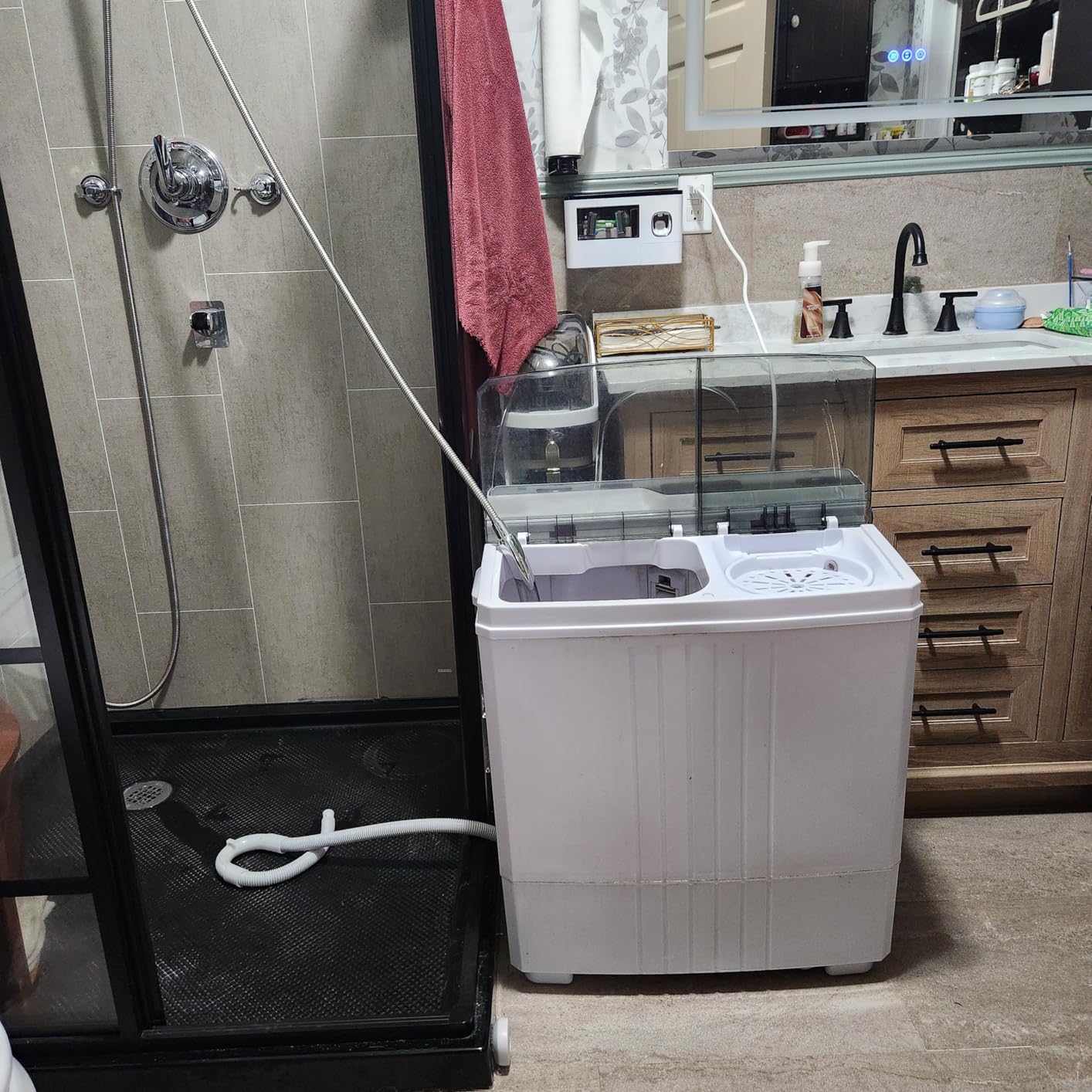 Giantex Portable Washing Machine, 21lbs Capacity, 14.4lbs Washer and 6.6Llbs Spinner, Compact for Apartment RV, White & Gray, GT-GE-10390US-GR-FP Customer Review Giantex Portable Washing Machine, 21lbs Capacity, 14.4lbs Washer and 6.6Llbs Spinner, Compact for Apartment RV, White & Gray, GT-GE-10390US-GR-FP - Customer Photo 2