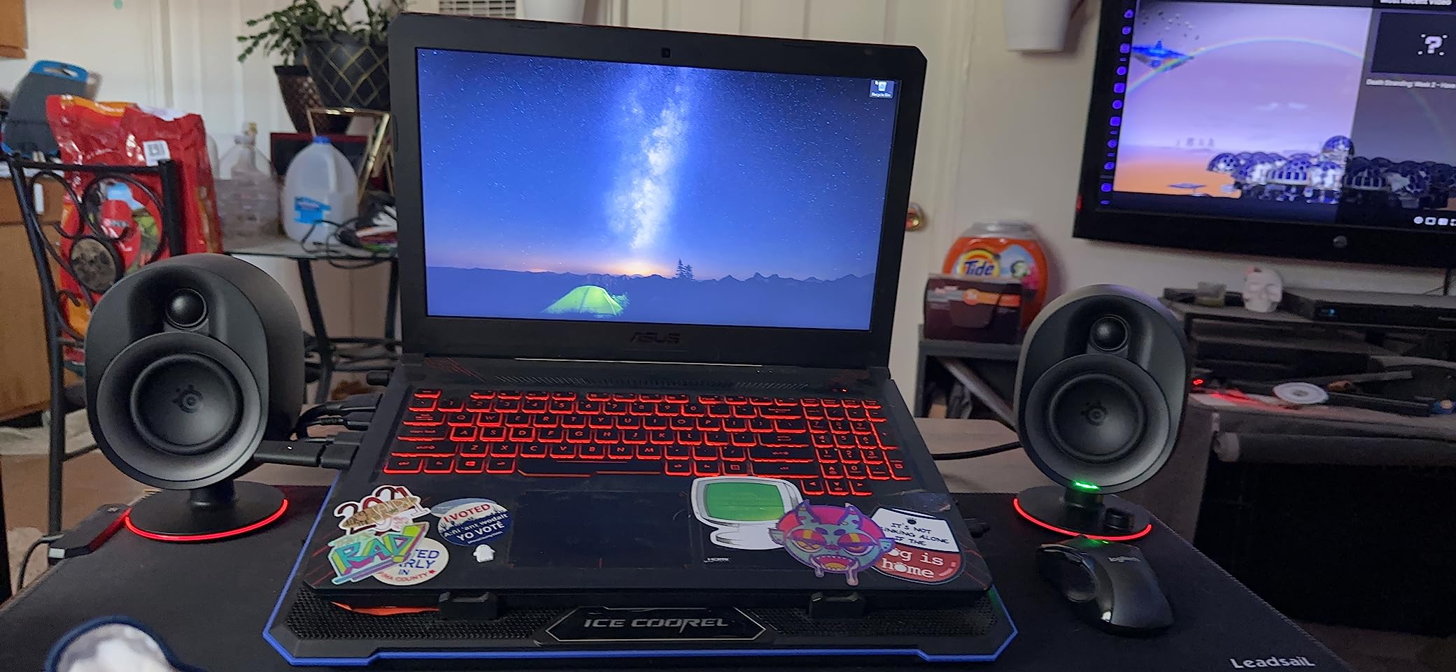 SteelSeries Arena 3 2.0 Desktop Gaming Speakers - Immersive Audio, On-Speaker Controls, 4