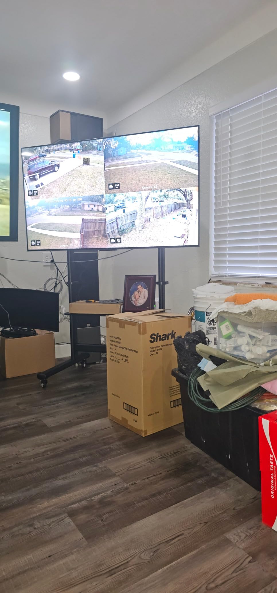 Mobile TV Cart Rolling TV Stand with Wheels for 55-100 Inch LCD LED Flat Curved Screens up to 250 lbs, Max VESA800x600 mm Heavy Duty Portable Floor TV Stand Large Base Trolley Height Adjustable - Customer Photo 1