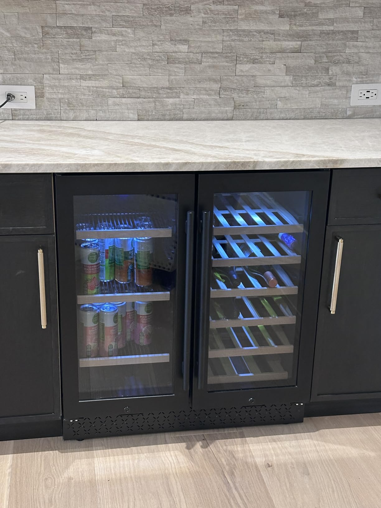 Tylza 24 Inch Wine Fridge Dual Zone, 180 Bottle Wine Cooler Refrigerator With Stainless Steel and Professional Compressor, Fast Cooling Low Noise and No Fog Built-in or Freestanding - Customer Photo 2