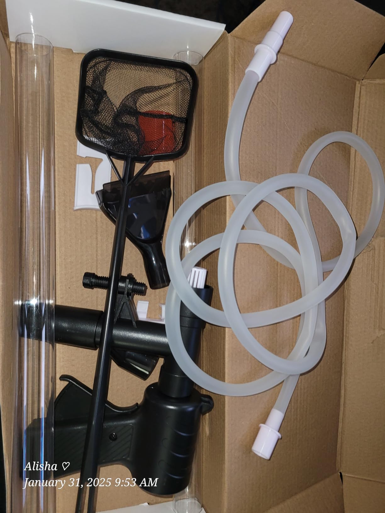 QZQ Aquarium Gravel Cleaner [2025 Edition] Vacuum Fish Tank Vacuum Cleaner Tools for Aquarium Water Changer with Aquarium Thermometers Fish Net kit Use for Fish Tank Cleaning Gravel and Sand - Customer Photo 1