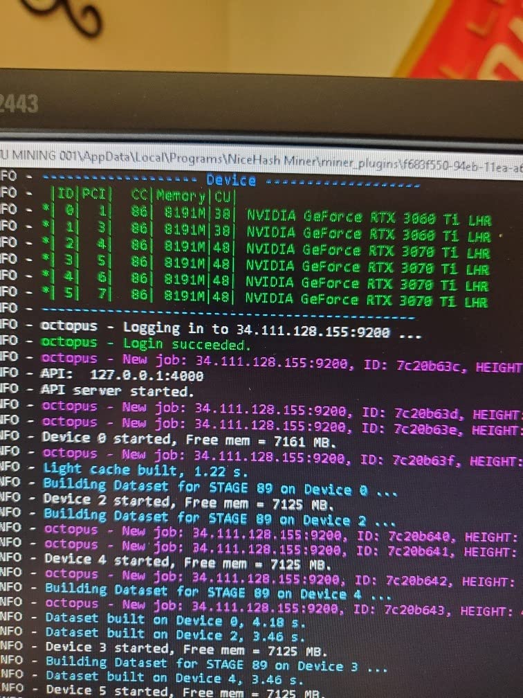 8GPU Mining Rig Complete Crypto Miner with Windows10,Including 8GPU Mining Motherboard 2000W Power Supply,CPU,SSD,4G RAM, 8 GPU Mining Case for ETC/LTC/XHV/Monero/Ravencoin(Without GPU) - Customer Photo 2