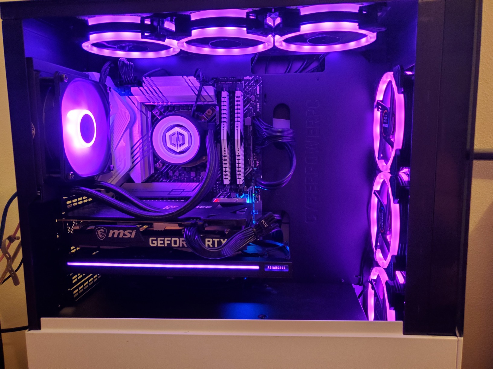 AsiaHorse Graphics Card Cooler with ARGB 5V 3Pin LED and Three 80mm Fans, RGB LED Graphics Card Holder, GPU Cooler Easy Installation-Black - Customer Photo 2