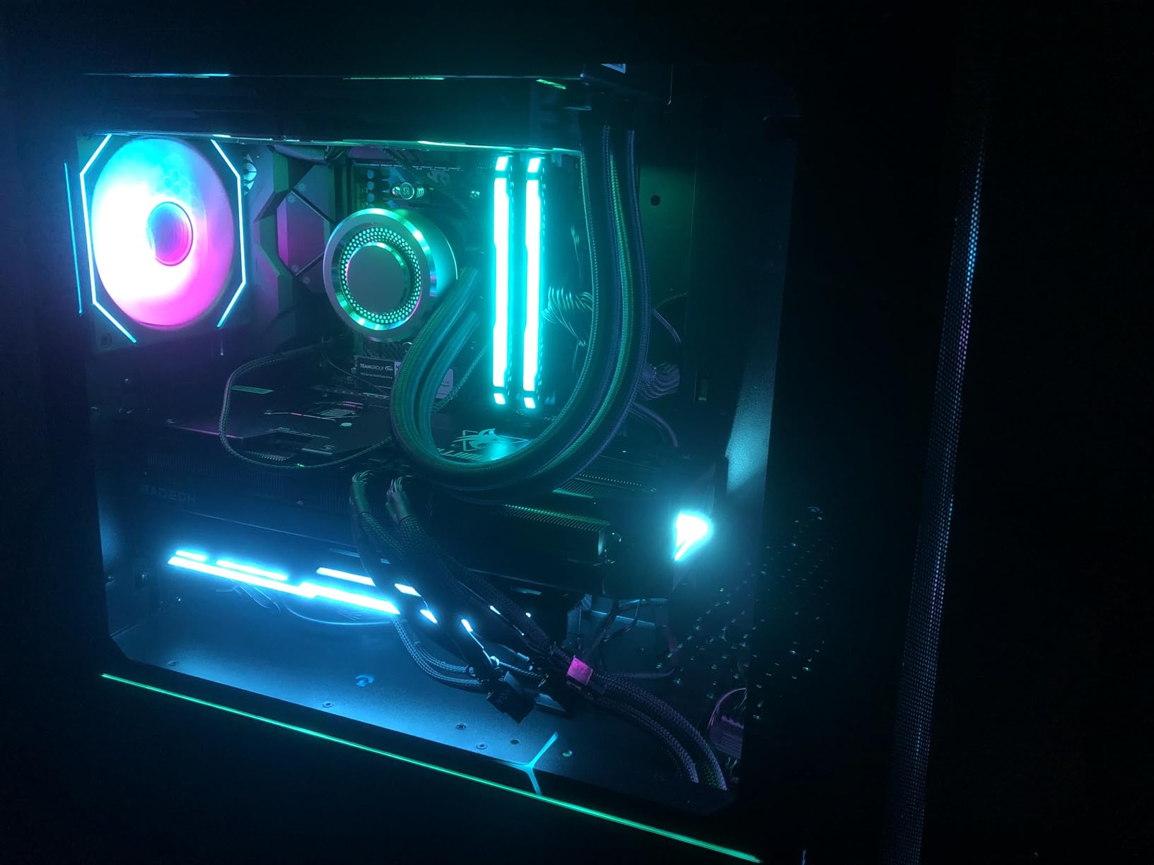 AsiaHorse Graphics Card Cooler with ARGB 5V 3Pin LED and Three 80mm Fans, RGB LED Graphics Card Holder, GPU Cooler Easy Installation-Black - Customer Photo 3