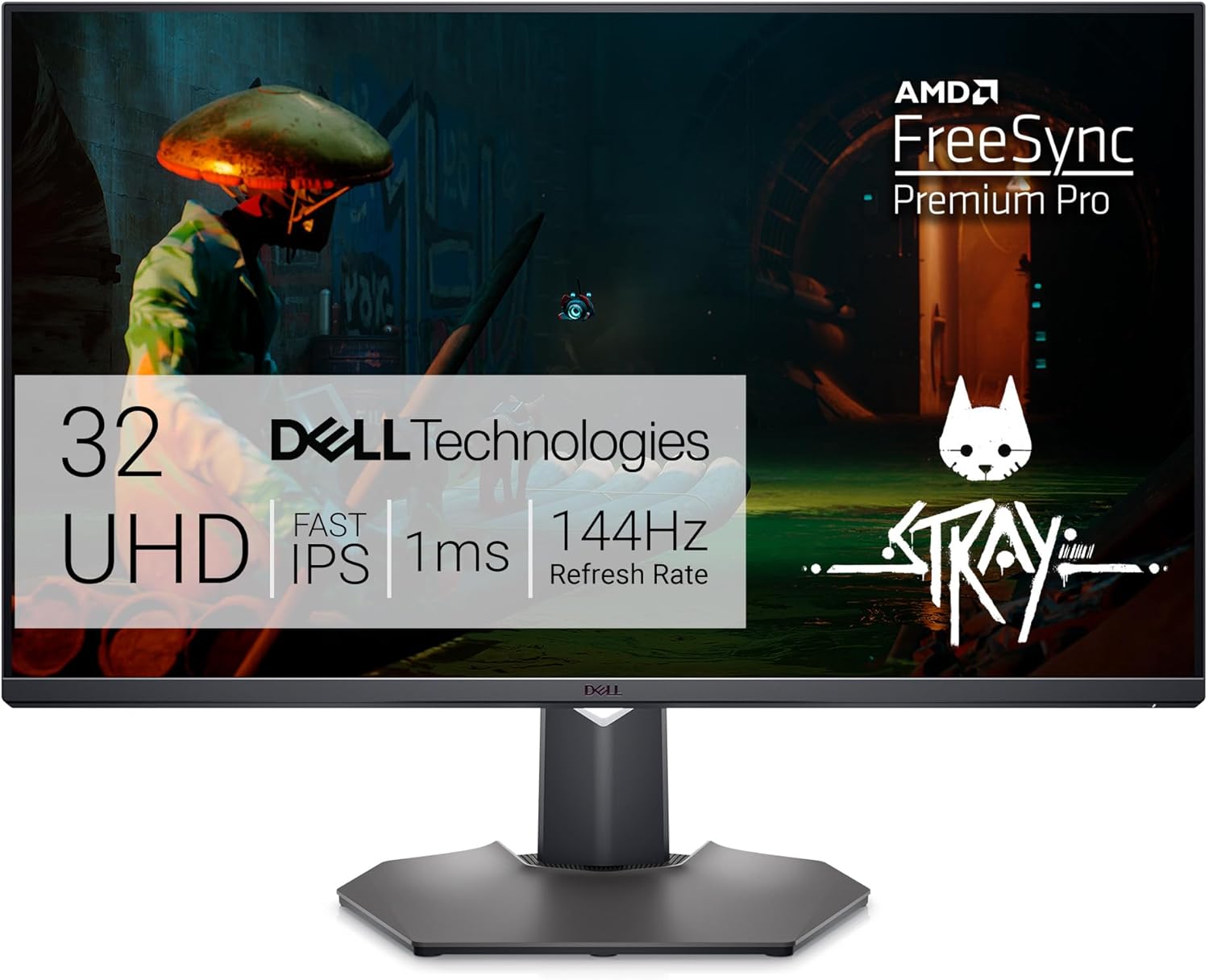 Dell G3223Q Gaming Monitor - 32-Inch 4K Ultra UHD (3840x2160), 144Hz 1Ms Display, AMD FreeSync+NVIDIA G-SYNC Compatible, Height/Swivel/Tilt Adjustability, 3Yr Advanced Exchange - Black - Dell
