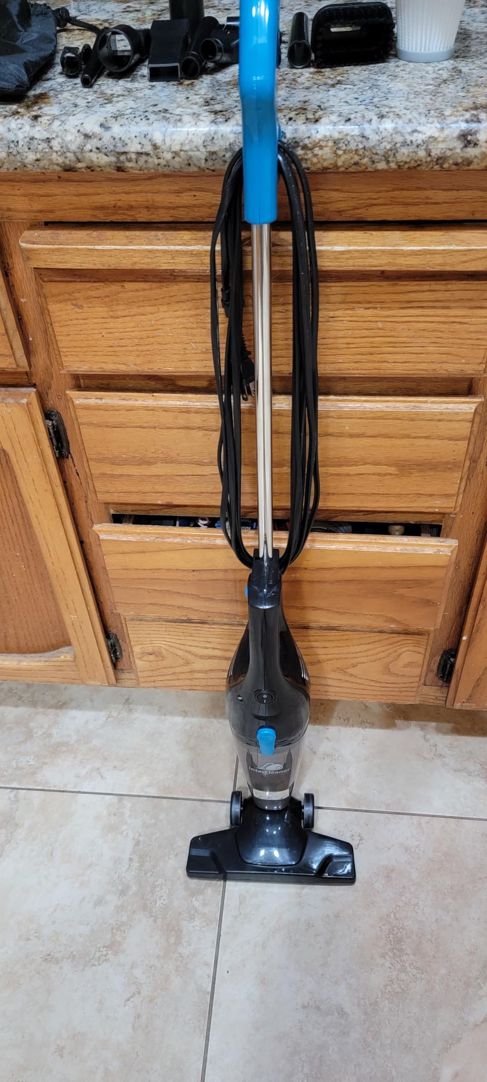 Intercleaner Corded Vacuum Cleaner, 15KPa Powerful Suction with 400W Motor, 12 in 1 Lightweight Bagless Stick Vac with Handheld, Ultra Quiet, for Hardwood Floor Carpet Car Pet Hair - Customer Photo 1